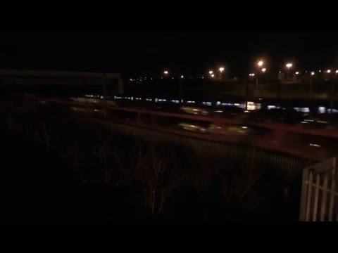 DB Schenker 92015 Hauls the first Car Train on High Speed 1 Through Ebbsfleet International 17/1/16