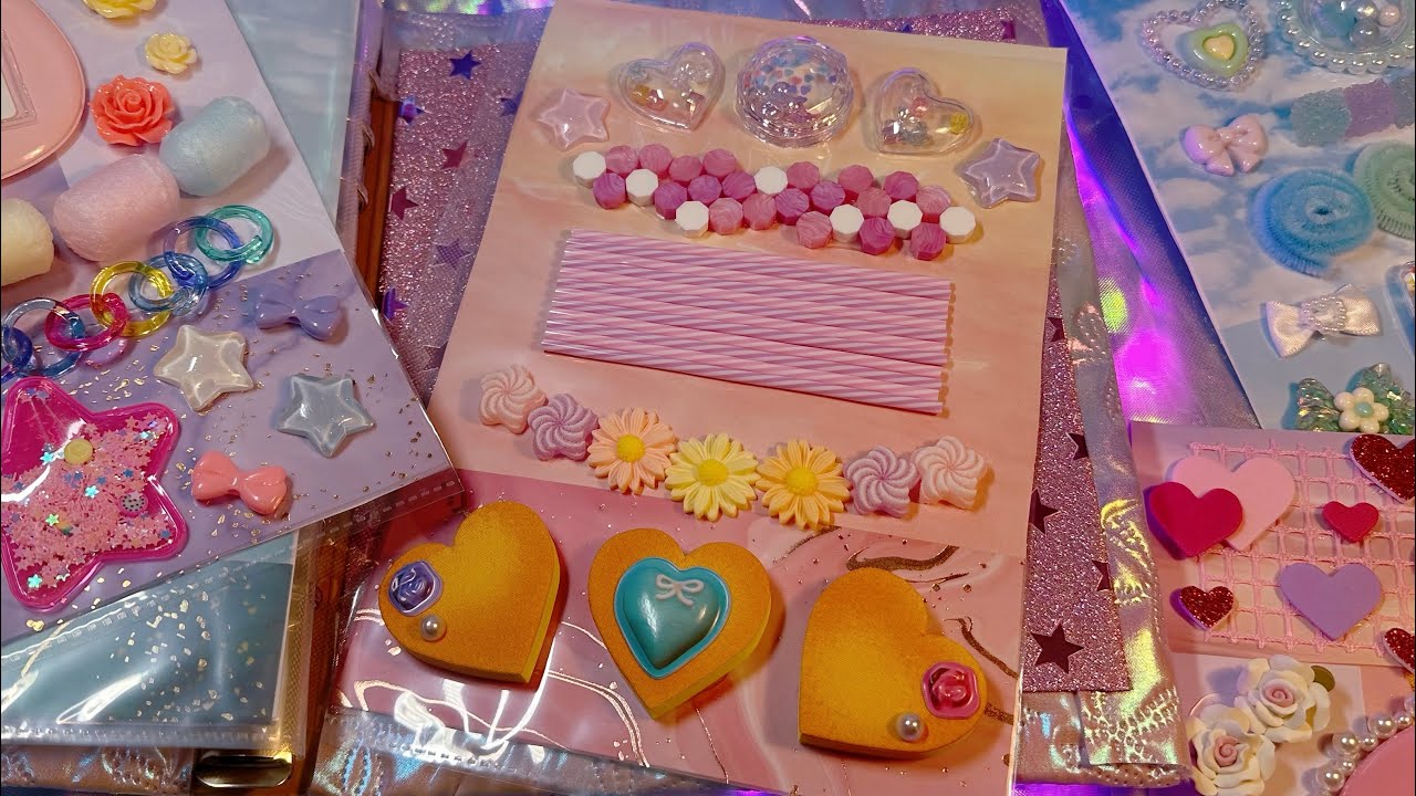 【ASMR】シール帳みたいなASMR帳を作ったよ🎀Handmade fidgets book