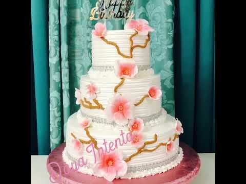 Decorado de Pastel Flor De Cerezo - Cherry Blossom Cake | DayaIntenta