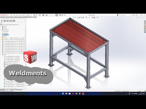 Ex 101 || chapter 5 || weldments in solidworks #weldments table #solidworks_tutorial