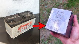Melting Battery - Trash to Treasure - Lead casting ASMR Video