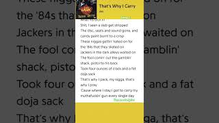 That’s Why I Carry UGK Ridin Dirty Verse 1