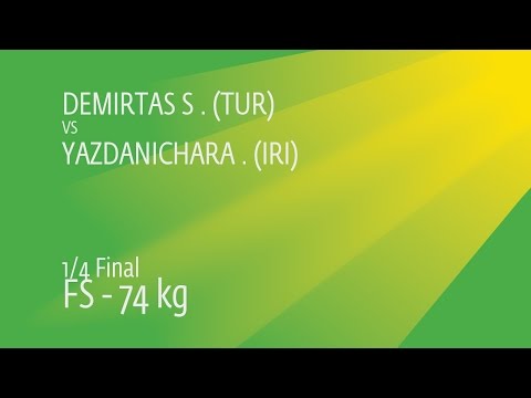 1/4 FS - 74 kg: H. YAZDANICHARA (IRI) df. S. DEMIRTAS (TUR), 7-0