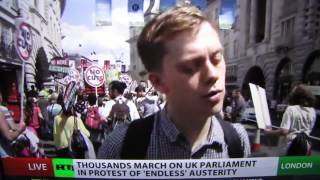 Owen Jones interview at People's Assembly Against Austerity March