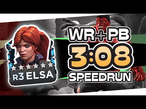 Elsa Bloodstone LoL Red Hulk Speedrun (3:08) 6 Star Rank 3 World Record| Marvel Contest of Champions