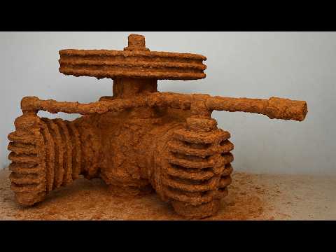 120 Years Underground! Rusty Antique Double-Cylinder Air Compressor Restoration