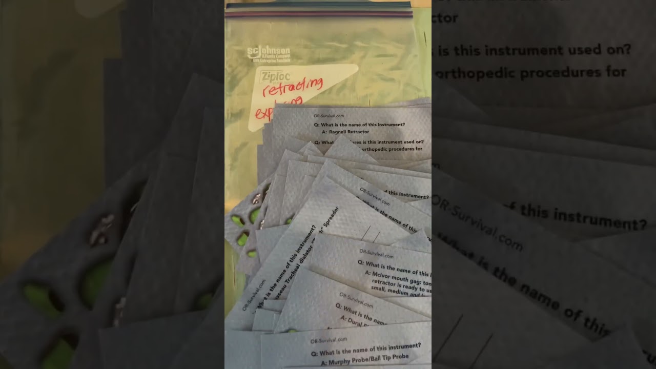 Surgical instrument flash cards