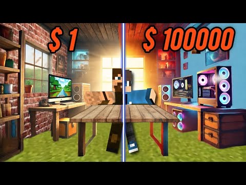 $1😭vs $100,000🤑 Gaming Setup in Minecraft! Which One Wins?