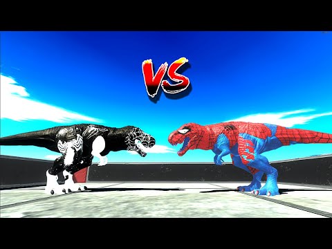 Black Spiderman Trex Vs Spiderman Final Boss Venom Speed Run RACE Animal Revolt Battle Simulator