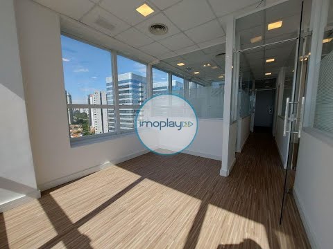Sala comercial no Brooklin , bem iluminada, Layout em divisórias de vidro, Pronto para Locação