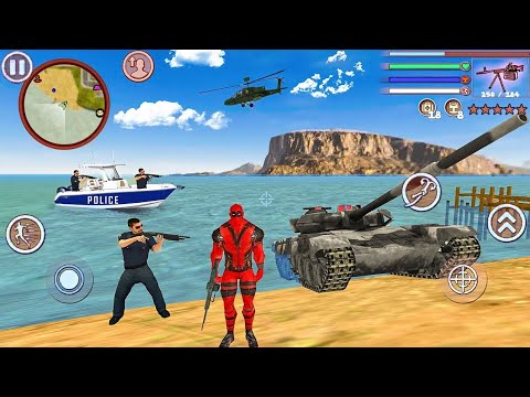 Deadpool Rope Hero Vice Town City - Fight at Miami Beach #1 - Android Gameplay