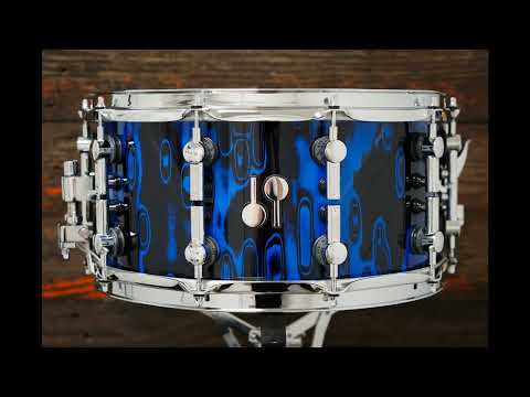 Sonor 7x14" SQ2 Medium Beech Snare Drum - Blue Tribal image 12