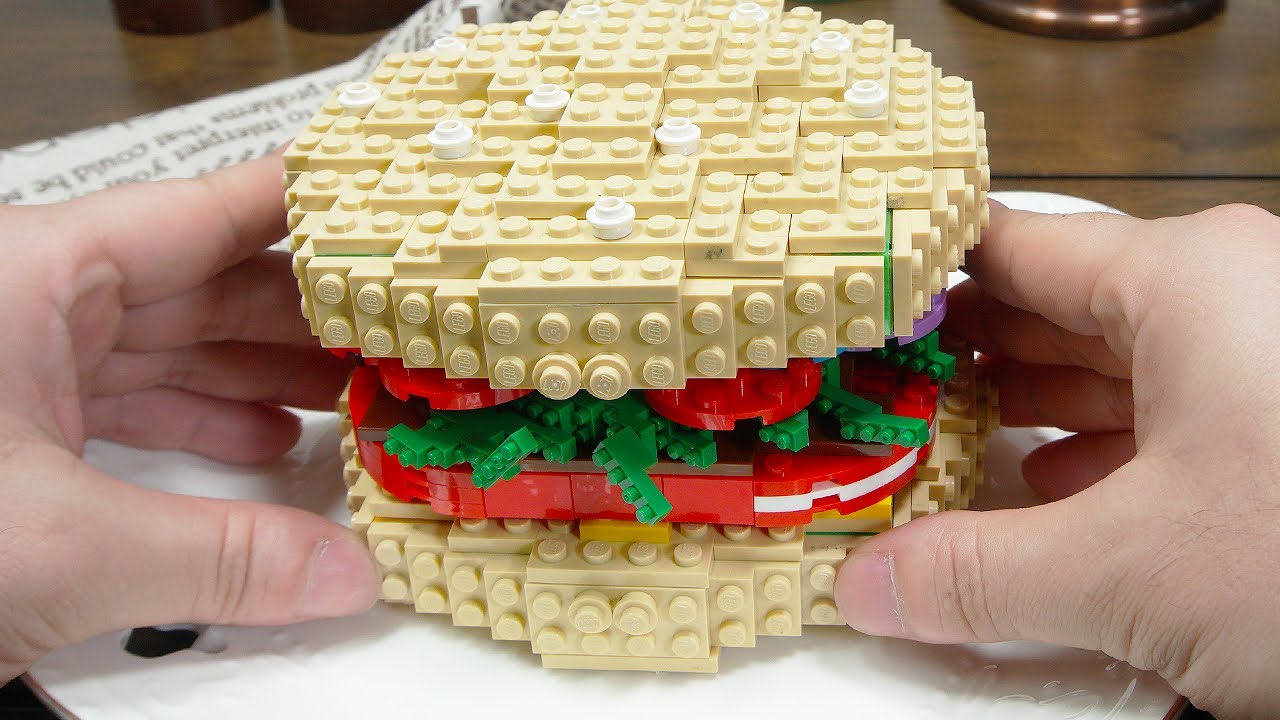 Lego Hamburgers ( feat. Lego shoes ) - Lego In Real Life 4 / Stop Motion Cooking ＆ ASMR