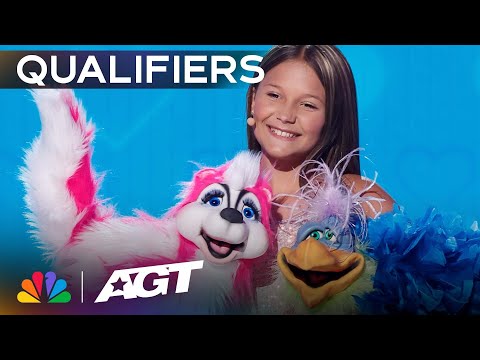 Kid ventriloquist Brynn Cummings performs mind-bending mentalism! | Qualifiers | AGT 2023