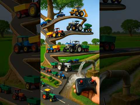 toy tractor trolley and jcb 🚜🔥 #shorts #youtubeshorts #jcb