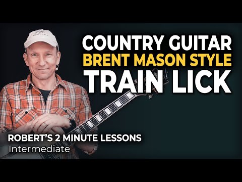 Country Picking Brent Mason Style Train Lick - Robert's 2 Minute Lessons (31)