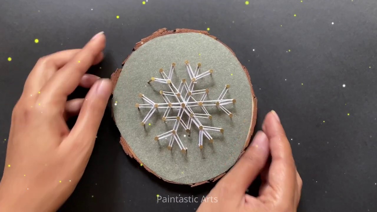 DIY Snowflakes String Art - Paintastic Arts