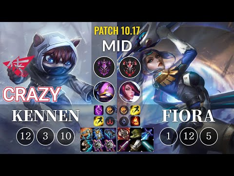 RW Crazy Kennen vs Fiora Mid - KR Patch 10.17