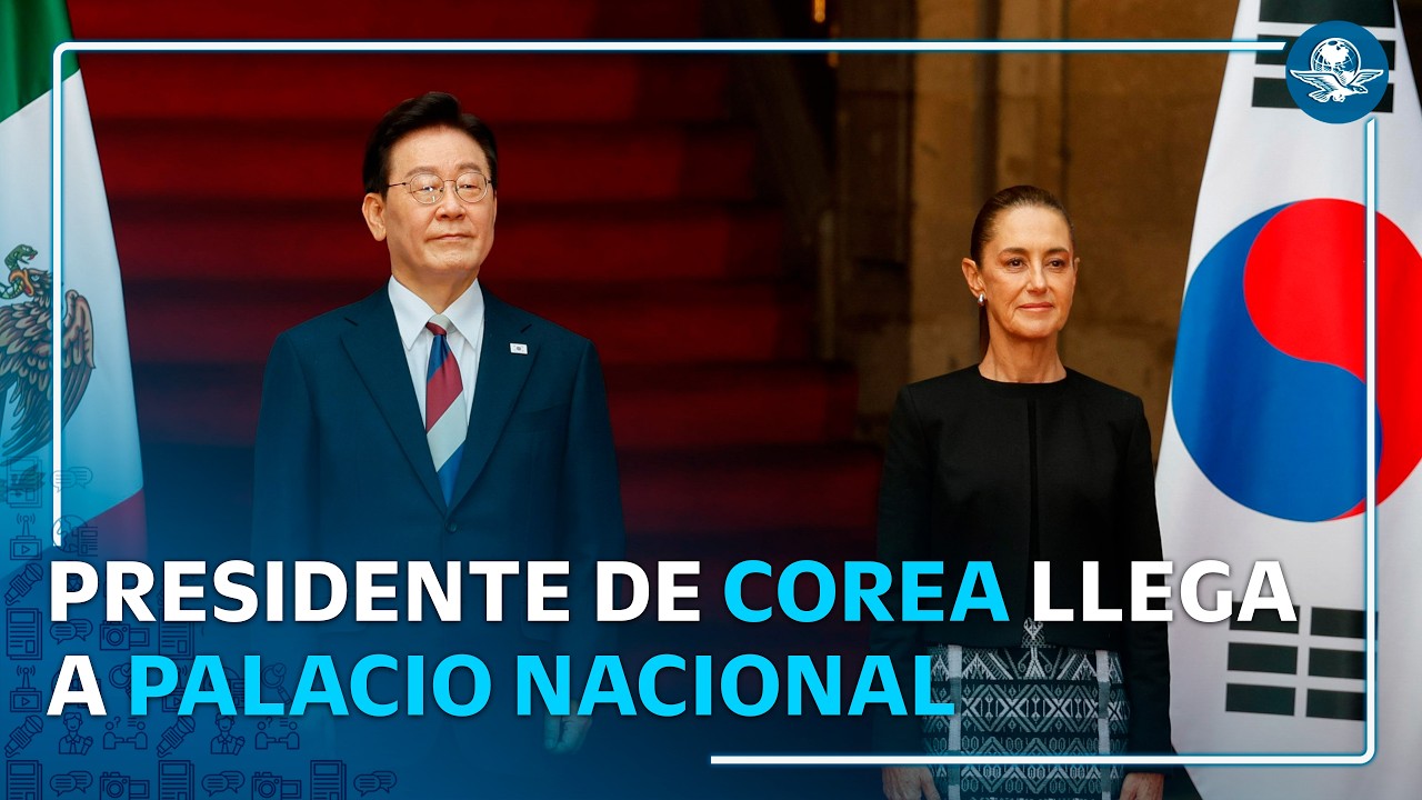Sheinbaum recibe a presidente de Corea en Palacio Nacional; abordan temas comerciales y de inversión