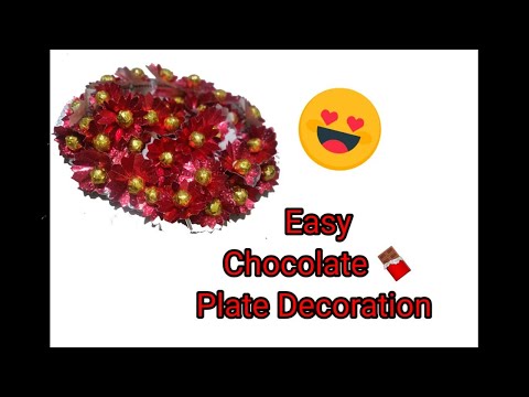easy chocolate plate decoration | chocolate flower making| easy flower making using paper