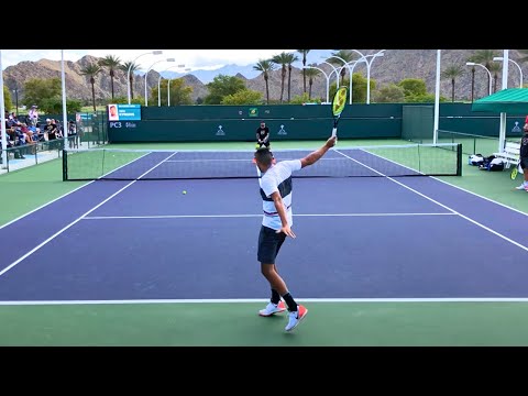 Nick Kyrgios & Jeremy Chardy | IW Court Level Practice [4k 60fps]