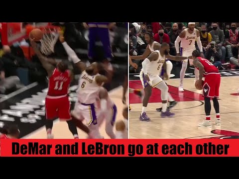 LeBron James blocks DeMar DeRozan  - DeMar hits the dagger on LeBron!