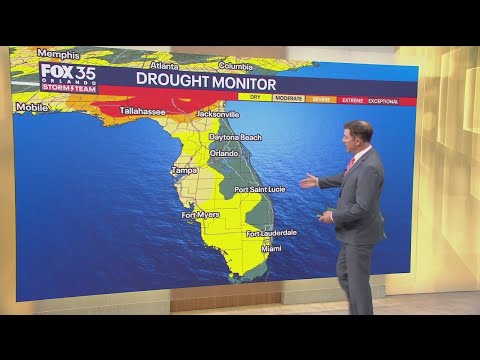 Florida coastline in serious drought, while opposite coast is in no drought