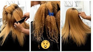 Silk Press on over processed natural hair!!! Did i destroy her hair🤦🏾‍♀️