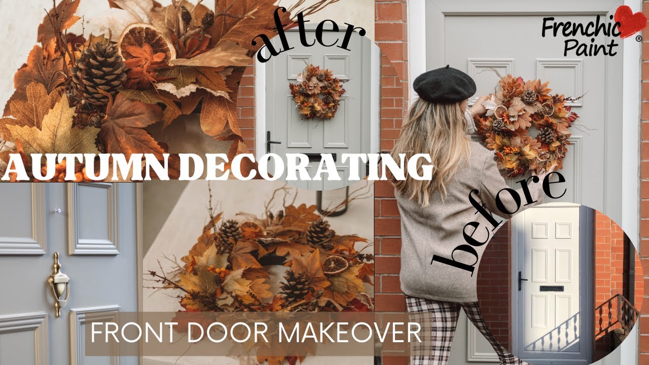 Painted my UPVC front door with Frenchic paint & Autumn wreath making | Easy DIY