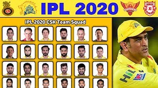 IPL 2020 - Chennai Super King (CSK) Team New Confirmed Squad for Vivo IPL 2020