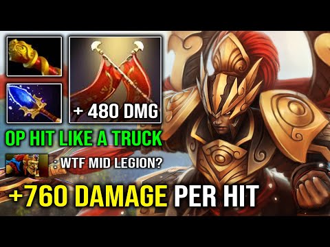 WTF +760 Damage Per Hit Solo Mid Legion Commander Brutal Hard Carry with Aghanim Duel Dota 2
