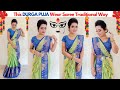 Traditional Way Bengali Saree Wearing Tutorial For This Bangla New Year Saree Look And Durga Puja