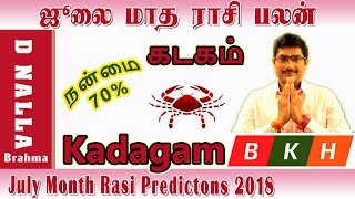 Kadagam Rasi July Month Rasi Palan 2018-2019 | கடக ராசி ஜுலை மாத ராசி பலன்கள் 2018