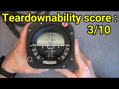 Soviet aircraft AGD-1S drum horizon indicator teardown