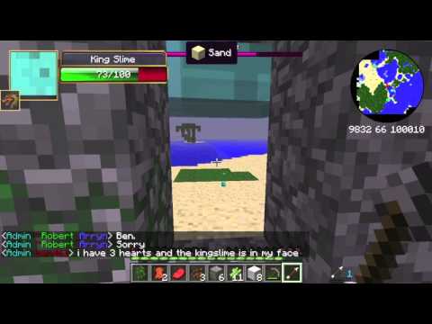 "King Slime Boss fight" Hexxit with Garrett & Tim