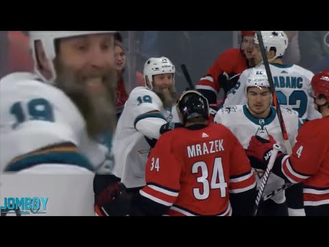 Joe Thornton Drops Hurricanes Goalie with One Punch, a breakdown