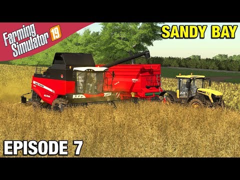 THE COMBINE IS OUT Farming Simulator 19 Timelapse - Sandy Bay Seasons FS19 Ep 7