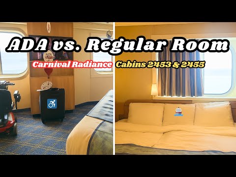 Thumbnail for Carnival Radiance Room Comparison | ADA Accessible Ocean View vs Regular Cabin