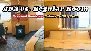 Carnival Radiance Room Comparison | ADA Accessible Ocean View vs Regular Cabin