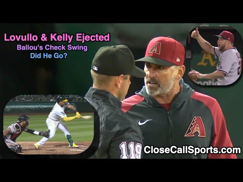 E63-4 - Arizona's Torey Lovullo and Merrill Kelly Ejected Over Brock Ballou Check Swing Call in OAK