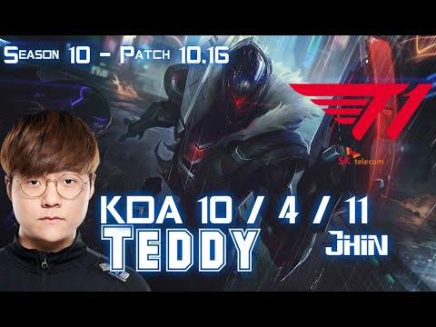 T1 Teddy JHIN vs CAITLYN ADC - Patch 10.16 KR Ranked