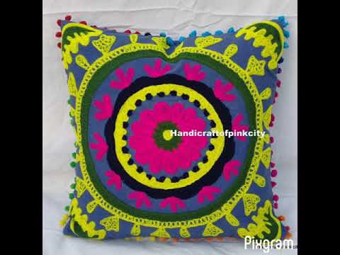 Cotton embroidery beautiful suzani work cushion cover, for h...