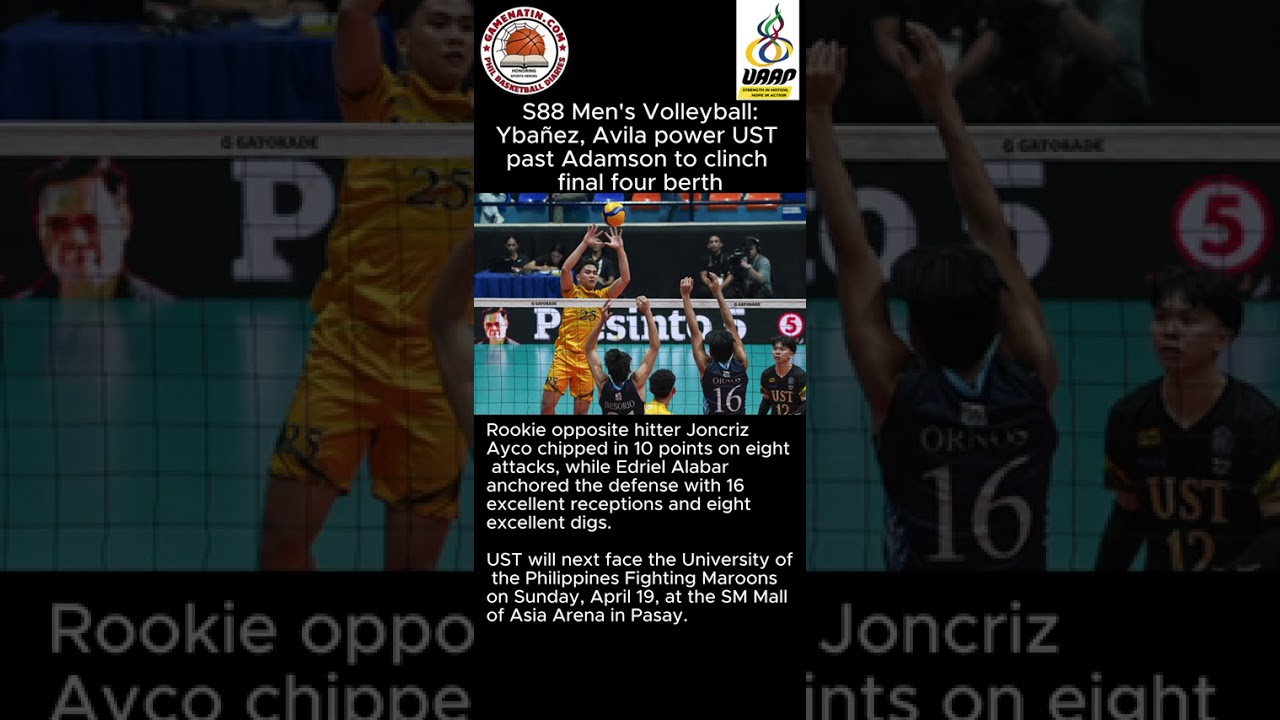 UAAP Men's Volleyball:  UST clinches Final 4 spot after beating Adamson