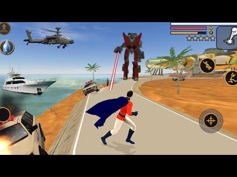 Vegas Crime Simulator (Red Super Hero Fight Red Car Robot) Alien Robot Machine - Android Gameplay HD
