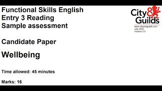 English Reading C&amp;G E3 Wellbeing