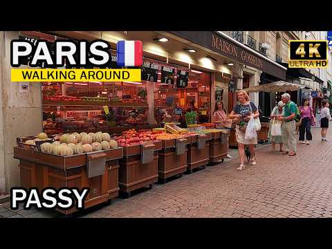 Walking in Paris - 16e arrondissement - Passy - [4K] - Summer 2024 ☁