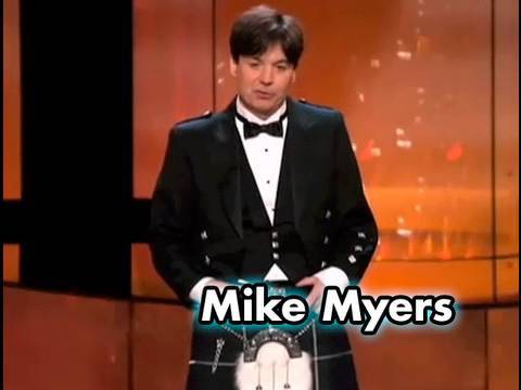 , title : 'Mike Myers Salutes Sean Connery In A Kilt at the AFI Life Achievement Award'