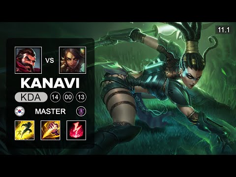 Kanavi Nidalee Jungle vs Graves - KR Master Patch 11.1