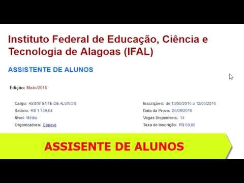 Concurso IFAL Edital 2016: Apostila Assistente de Alunos