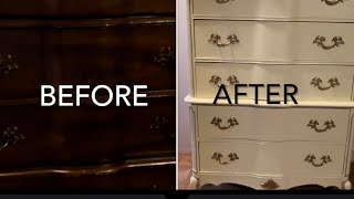 How To Make An Old French Provincial Dresser Light & Bright